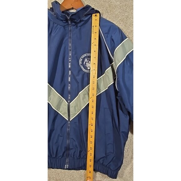 Vintage US Air Force Academy Hooded Windbreaker Jacket Prep School USA Made Sz M - Picture 3 of 14